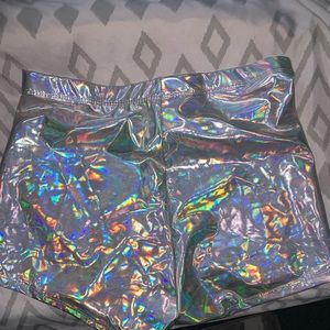 Holographic booty shorts